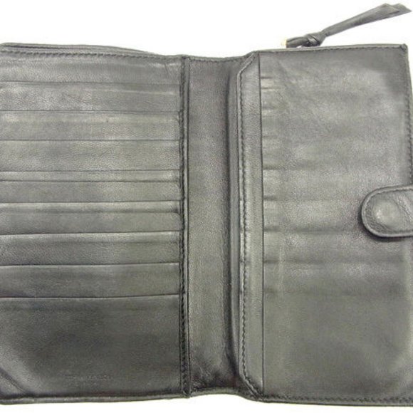 Bottega Veneta Wallet Intrecciato Black Gold Woman unisex Authentic Used - Picture 3 of 6